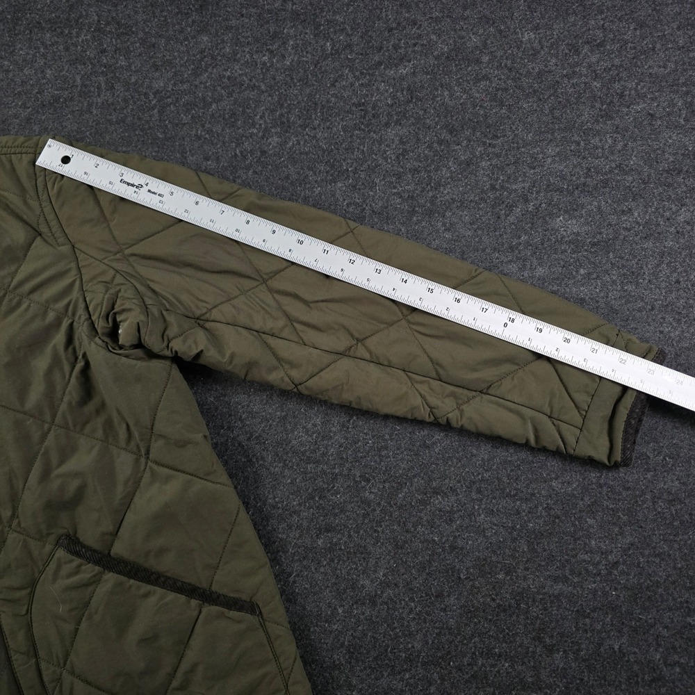 J Crew Sussex Jacket Green Quilted Puffer Military Surplus Coat Pockets Men's M - Picture 7 of 15